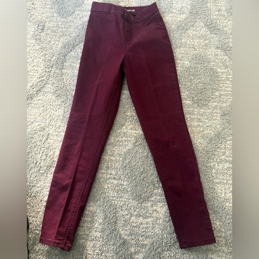 Women’s NOBO Super High Rise Burgundy Pants size small 3-5 excellent condition!
